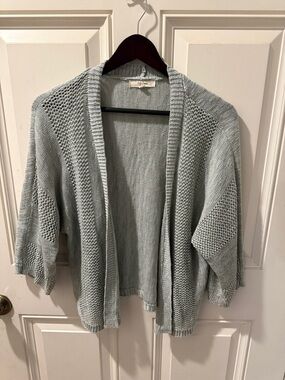 Open-Front Sage Knit Cardigan Sweater Peyton Primrose Size L